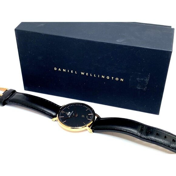 Daniel Wellington Womens Watch DW00100139 Rose Gold Black Dial 36mm Leather Band main image 7